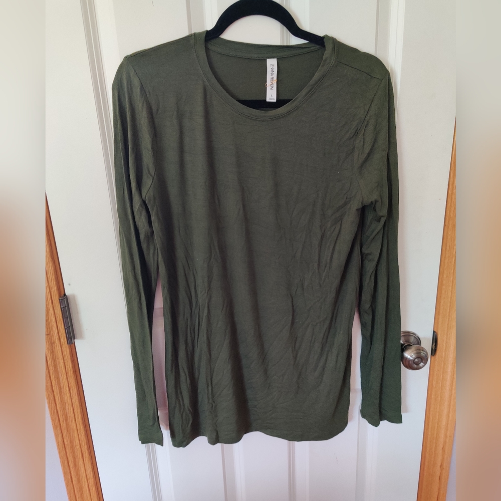 Olive Green Long Sleeve Top